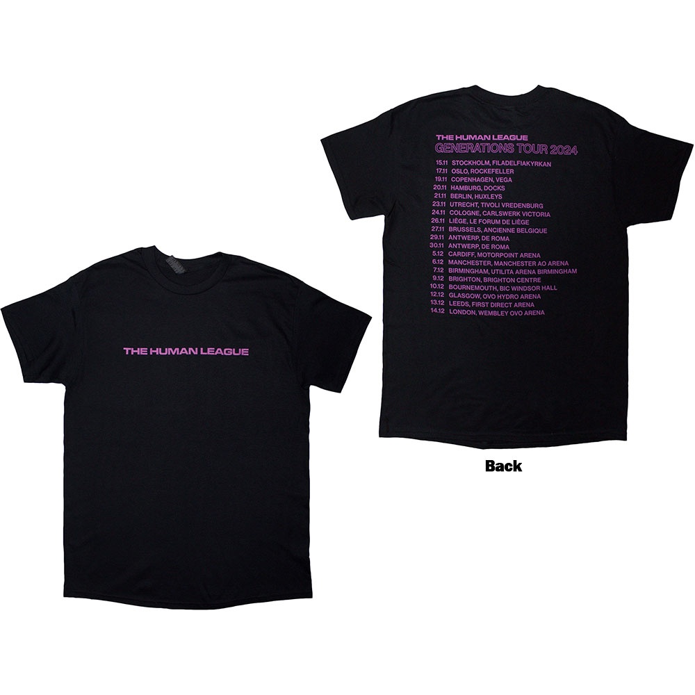 The Human League - Generations Tour '24 Text Tshirt Homme - Noir